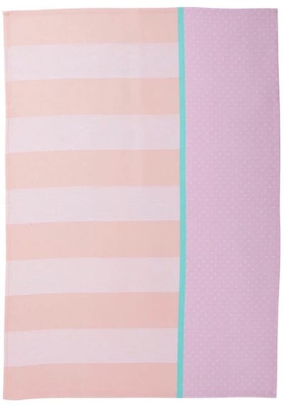 Miss Etoile Keukendoek Miss Etoile Stripes roze oranje wit 70x50cm