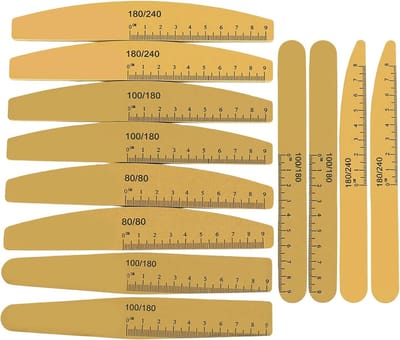 Nagelvijlen Set - Nagelvijltjes Buffers - Nagels Vormgeven - Dubbelzijdig Wasbaar - 12 Stuks - Goud