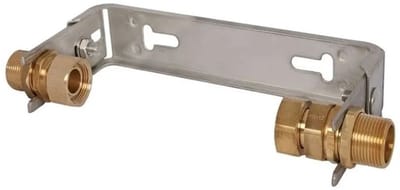 Schlösser Armaturen JS Watermeter-inbouwbeugel, horizontaal, met koppeling, verstelbaar, met permanent debiet Q3=4m^3/h, 3/4'' x 3/4'', van roestvrij staal, 0022602000001