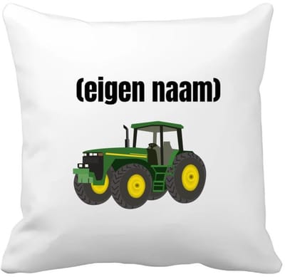 Akyol - tractor Kussen hoes - Boer - boer of boerin - met eigen naam - leuk cadeau voor iemand die op de boerderij werkt - cadeau - kado - 40 bij 40 cm