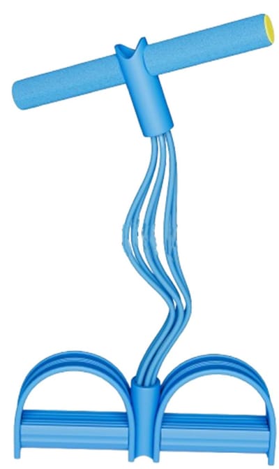 Ab Trainer -Sit-Up Fitness Expander - Buikspierwiel -6-Tube Leg Puller - Elastisch Trekkoord - Beenweerstandsband met Handvatten - Workout Apparatuur -Ergonomisch - Geschikt voor Buikspieroefeningen en Afslanktraining - Blauw