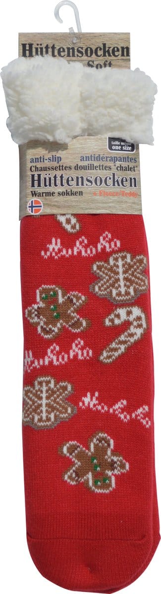 SUPER ZACHTE Kerstsokken - Happy holiday socks - Driving home - mét antislip - gingerbread - one size