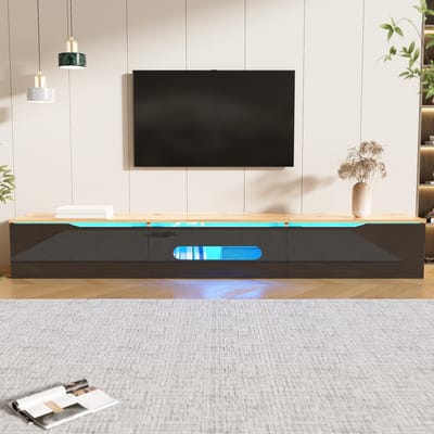 TV-Meubel 180 cm - Lowboard Met LED-Verlichting - Hoogglans Oppervlak - Onbekend - Neutraal