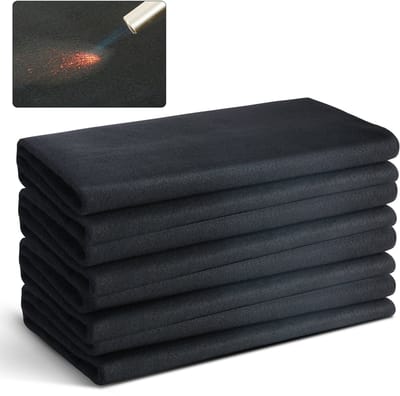 Brandwerende Dekens - Hittebestendig Materiaal - Lasbescherming - Tot 1100°C Hittebestendig - 4 Stuks 94x91 cm - Zwart
