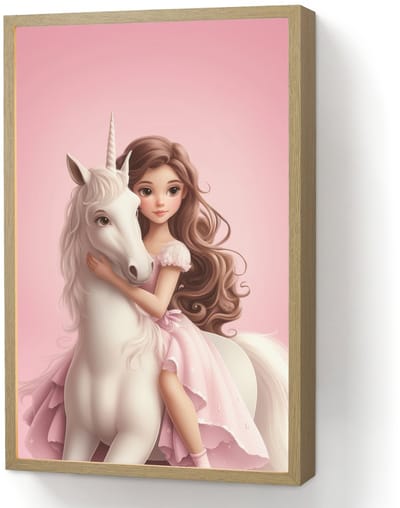 Wandlamp 40x60 cm - Oplaadbaar - Prinses - Roze - Eenhoorn - Wandlampen binnen woonkamer - Slaapkamer lamp - Decoratieve nachtlamp - Vloerlamp draadloos