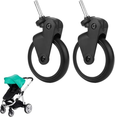 Kinderwagen Voorwielen - Wandelwagen Wielen - Gemakkelijk Manoeuvreren - 360 Graden Rotatie - 13 Centimeter Diameter