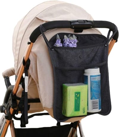 Kinderwagen Net Organizer - Baby Tas Buggy - Spullen Meenemen - Universeel Ontwerp - Lichtgewicht - Zwart