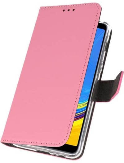 Booktype Telefoonhoesjes - Bookcase Hoesje - Wallet Case - Geschikt voor Galaxy A7 (2018) - Roze