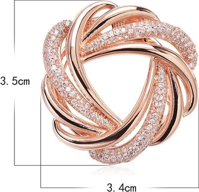 WiseGoods Premium Strass Steentjes Sjaalklem - Sjaal Speld / Ring - Spelden & Ringen Voor Sjaals - Cadeau - Sieraden - Rose Goud