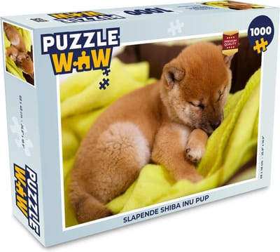 Puzzel Slapende Shiba Inu pup - Legpuzzel - Puzzel 1000 stukjes volwassenen
