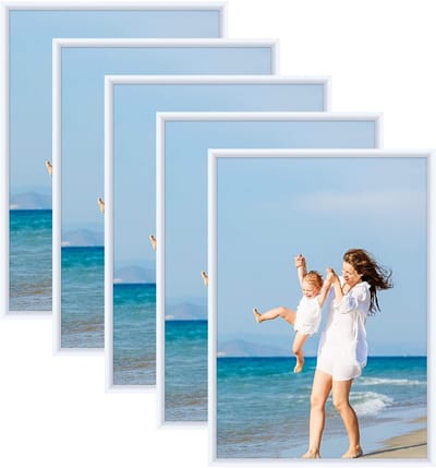 Dailygoods- Fotolijst A3 - Set van 5 - Kunststof Lijst - Onbreekbaar Acrylglas - Voor Meerdere Foto's - Hoogwaardig Materiaal
