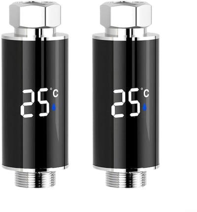 Douche Thermometer - Badmeter Water - Veilig Baden - Kleurindicator Temperatuur - 92 mm Lengte - Zwart