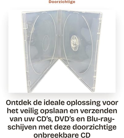 Dailygoods- CD-doosjes onbreekbaar - doorzichtige hoes - 10,4 mm rug - duurzame opslag - ideaal voor archivering - gemaakt van polypropyleen - Cd-hoesjes