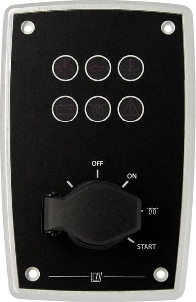 VETUS Motorbedieningspaneel 12 Volt alu zwart