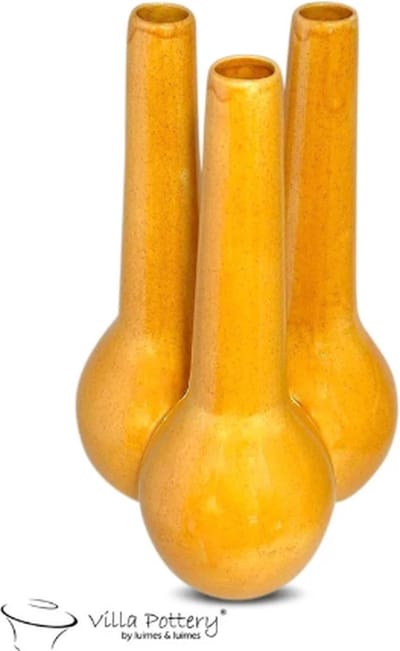 Vaas - Villa Pottery - Decoratie - Woondecoratie - Keramiek - Flowerpower 4_1 Yellow Reactive