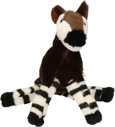 Nature Planet Pluche bruine okapi knuffel - 18 cm - Afrikaanse zoogdieren knuffels - Speelgoed voor kinderen