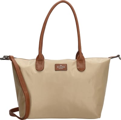 Charm London Buckingham Hand & Schoudertas Shopper - Kunstleer - Vegan Leer - Tote Bag - Dames Tas - Zand