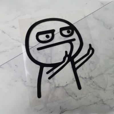 Grappige Autosticker, Meme Sticker, Reflecterend Waterdicht Vinyl, voor Autobumper, Laptop, Telefoon (10.5cm) 12x10.58cm, Right zwart