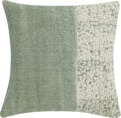 Half Half Groen Kussen | 45 X 45 | Sierkussen Voor Woonkamer Of Slaapkamer