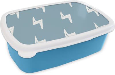 Broodtrommel Blauw - Lunchbox - Brooddoos - Jongens - Patronen - Kinderen - Bliksem - 18x12x6 cm - Kinderen - Jongen