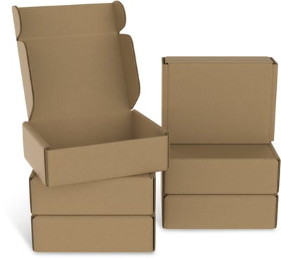 Verpakking van 20 verpakkingsdozen, vouwdozen, verzenddozen van golfkarton, gemakkelijk opvouwbaar, stabiele structuur, voor verzending, verhuizing, opslag, geschenkverpakking - bruin - 15 x 10 x 4 cm