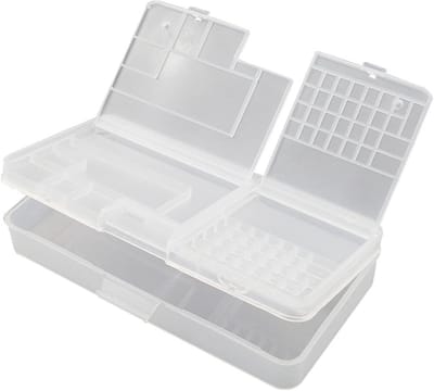 Multifunctionele Dubbele Laag Elektronische Onderdelen Opbergdoos voor Telefoonreparatie - Transparante Rectangulaire Gereedschapsbox voor Componenten en Accessoires