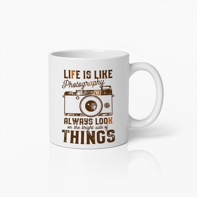 330 ml Het Leven is als Fotografie Mok – Inspirerend Camera Liefhebber Cadeau, Motiverende Keramische Koffiemok voor Fotografie Enthousiastelingen
