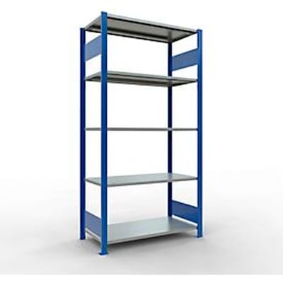Legbordstelling MULTIplus150 - 5 legborden - L 2000 x B 500 x H 2000 mm - draagvermogen 150 kg - gentiaanblauw RAL 5010