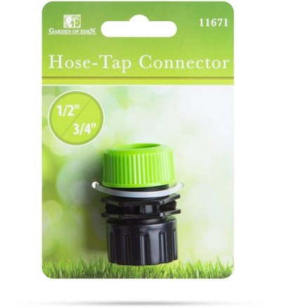 Kraanaansluiting Tuinslang – 3/4 Inch Kraan Naar 1/2 Inch Slang (19 mm → 12,7 mm) – Slangtule & Kraankoppeling – Tuin Irrigatie Slangaansluiting – Kunststof Adapter Groen/Zwart - 1 Stuks [11671]