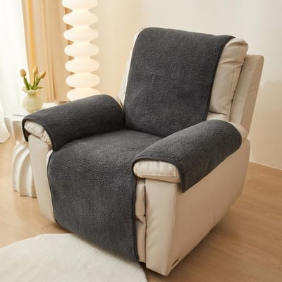 Lamswollen bank relaxfauteuilhoes antislip armleuningkussen eendelige relaxfauteuilhoes 76*231cm
