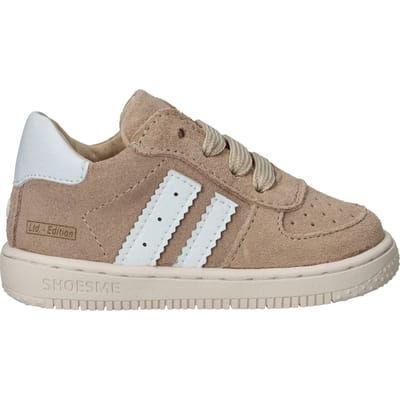 Shoesme Taupe Suède Sneakertje - Sneakers Kinderen - Unisex - Taupe - Suède - Maat 24