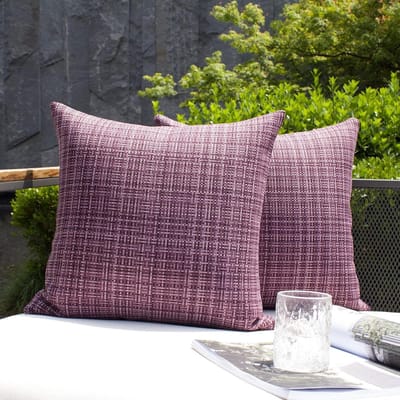 Decoratieve Kussenhoezen - Tuinkussenslopen Outdoor - Terras Aankleden - Waterdicht Materiaal - 60 x 60 cm - Violet