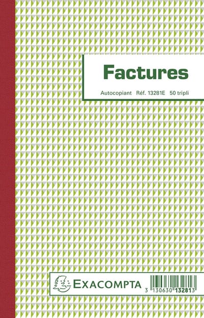 Exacompta 10x Doorschrijfpapier Facturen 21x13,5cm 50 bladen tripli zelfkopiërend - - 13281E