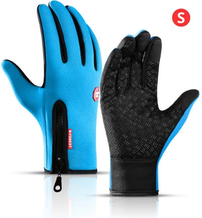 Livano Handschoenen - Touchscreen Handschoenen - Fietshandschoenen - Winter - Heren - Wielrenhandschoenen - Lichtblauw - Maat S