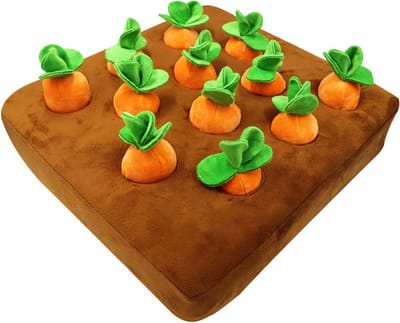 Snuffelmat Wortel - Hondenspeelgoed Voedsel - Huisdier Stimuleren - Zelfnivellerend - 35 x 35 cm - Oranje
