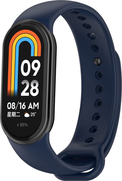 By Qubix - Siliconen bandje - Navy - Geschikt voor Xiaomi Smart Band 8 / 9 / 10