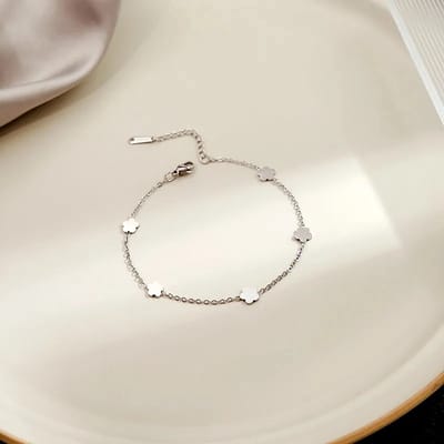 JewelGalerie - Armband - Bloemen klein - Zilver