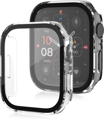 By Qubix - Hard case 41mm - Transparant - Geschikt voor Apple Watch 41mm hoesje - screenprotector - Bescherming iWatch - Bescherm hoesje