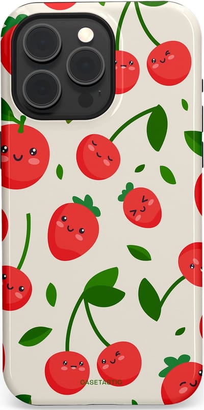 Casetastic Hoesje Geschikt voor Apple iPhone 15 Pro Max Magsafe - Stijlvolle Beschermende Duo-layer Case - Knappe Kers