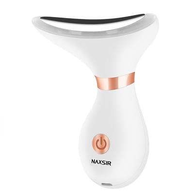 NAXSIR Professionele Gezichtsmassager met EMS Microcurrent & Verwarming - Anti-rimpel Halsversteviger voor Gezichtslifting - Beauty Apparaat
