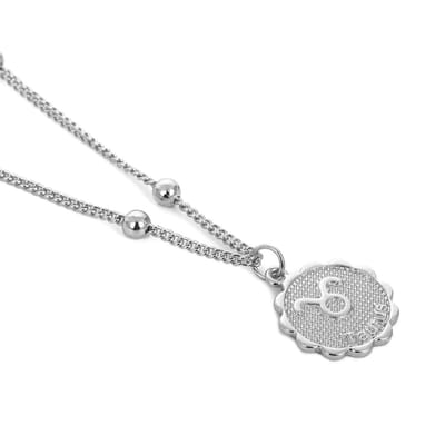Fler® | Minimalistisch | Damesketting | Collier | Geometrische Schakel | Sterrenbeeld Hanger | Zodiac sign | Sinterklaas geschenk | Kerst cadeau |Taurus - Stier | Karma | Zilverkleurig