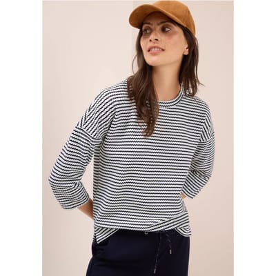 Gestreept shirt met structuur