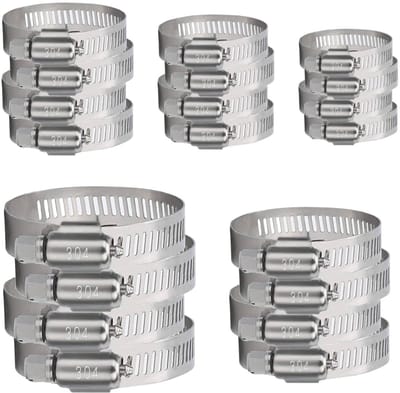 NTHProducts - Slangklemmen Set van 20 - Verstelbare Klemmen - 6-51 mm - Antiroest Klemmen - Voor Tuin en Machine - Hoogwaardige Klemmen