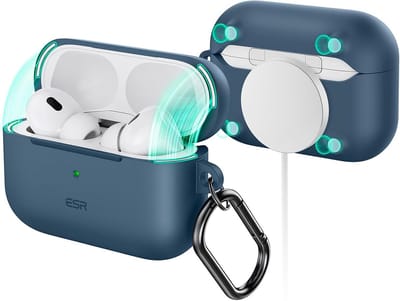 Beschermhoes voor AirPods Pro 2 en 1 met Karabijnhaak en Draadloos Opladen Ondersteuning