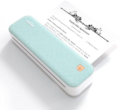 Originele Peripage A40 Draagbare Bluetooth Printer Blauw - Thermisch - Mobiel- A4- Zwart Wit - Inclusief een rol thermisch papier - 203 dpi