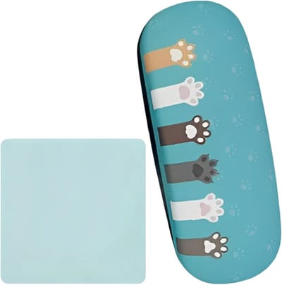 Famanu – Set van 4 harde brillenkokers – Inclusief poetsdoekjes – Voor dames, heren en kinderen