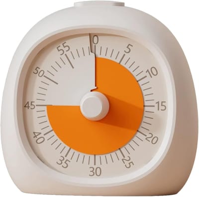 Visuele Timer - Afteltimer Keuken - Tijdmanagement Thuisonderwijs - Geruisloze Werking - 9.5 x 9 cm - Wit