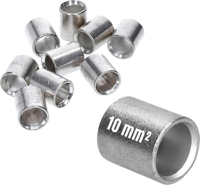 Verpakking met 10 stuks Kalitec L2-P parallelle connectoren 10 mm² I connector ongeïsoleerd I krimpconnector blanco I kabelconnector I industriële kwaliteit van de Duitse dealer