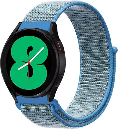 By Qubix - Geschikt voor Garmin bandje - Geschikt voor Garmin Vivoactive 4 / 4L - Sport Loop nylon bandje - Blauw - Smartwatch bandje 22mm