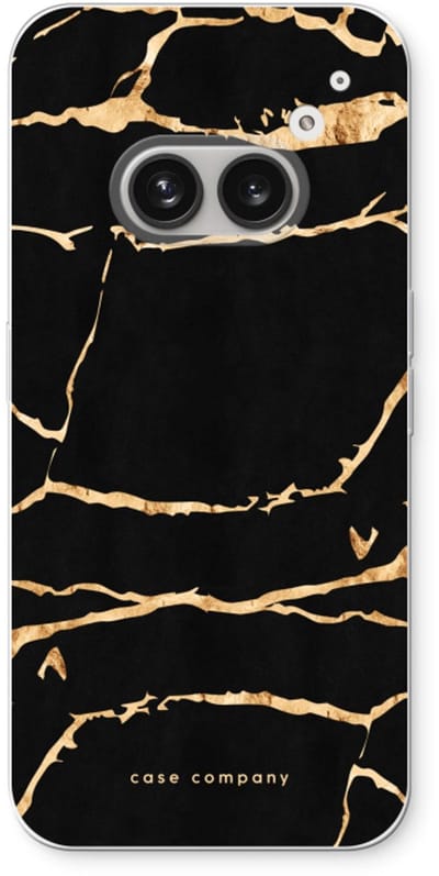 Case Company® - Hoesje geschikt voor Nothing Phone (2a) hoesje - Gouden marmer - Soft Cover Telefoonhoesje - Bescherming aan alle Kanten en Schermrand